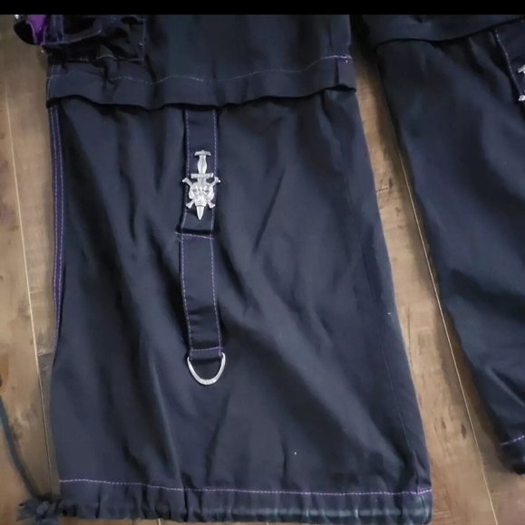 Tripp NYC Pants Size M, Black & Purple Skull & Dagger - Punk Goth Grunge Y2K - Picture 3 of 9